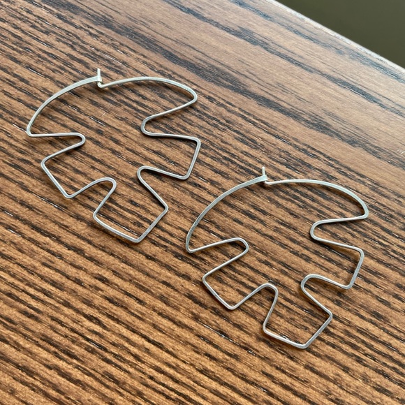 Sterling Silver Philodendron Earrings - Picture 1 of 3